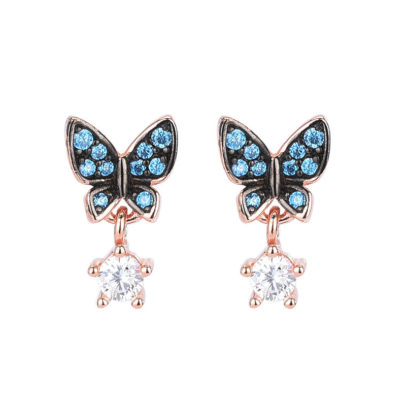 S925 Silver Butterfly Stud Earrings for Women