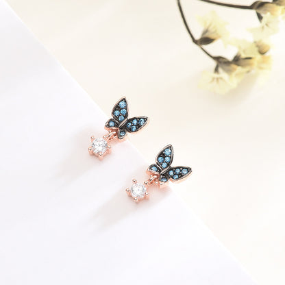 S925 Silver Butterfly Stud Earrings for Women