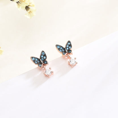 S925 Silver Butterfly Stud Earrings for Women