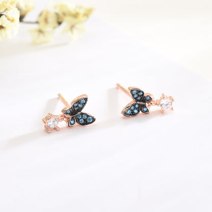 S925 Silver Butterfly Stud Earrings for Women